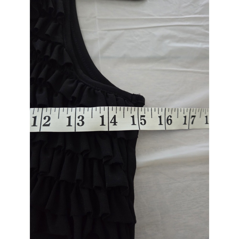 Soho‎ Ruffle Sleeveless Dress Women's M Lbd Party Summer Event Black V neck - Picture 9 of 9